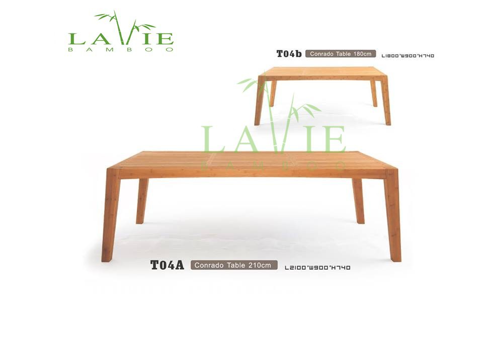 ban ngoai troi tre vo cuc T04A Bàn ghế ngoài trời Tre Vô Cực