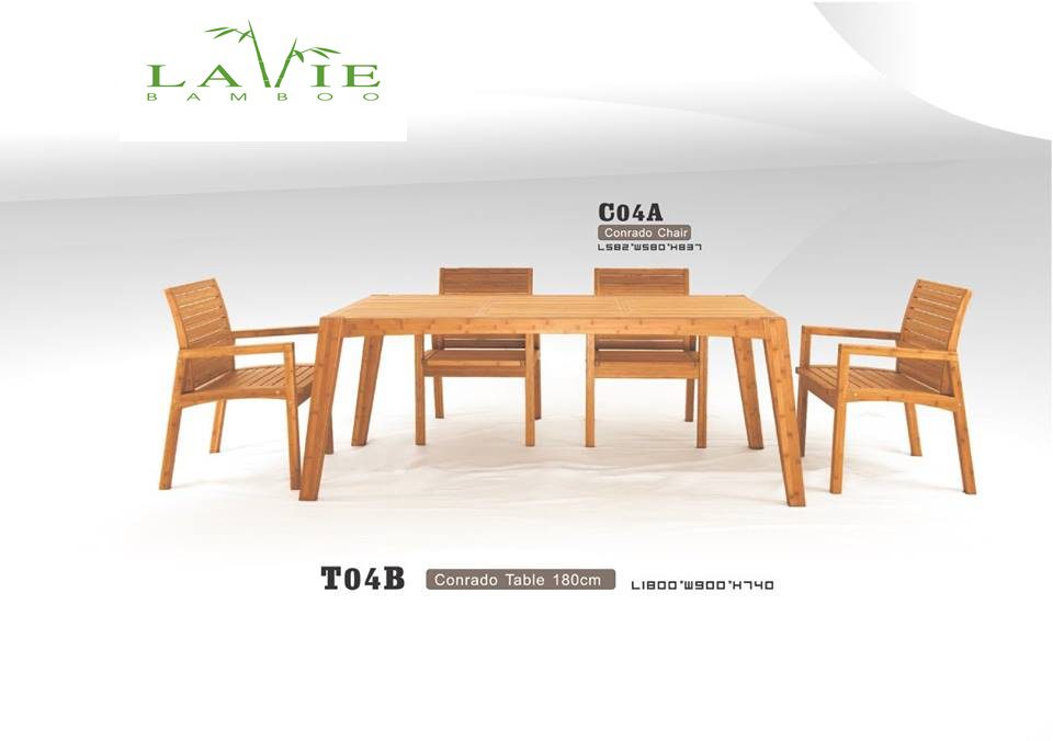 ban ngoai troi tre vo cuc T04B Bàn ghế ngoài trời Tre Vô Cực