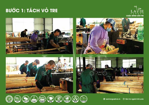 san xuat tre 2 lavie bamboo min Quy trình sản xuất Vật liệu tre ngoài trời Lavie Bamboo