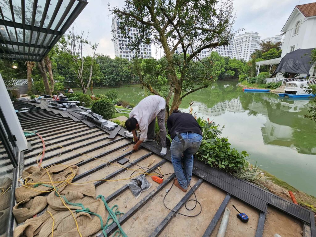 thi cong san tre bt vinhomes 1 BT BẰNG LĂNG VINHOMES