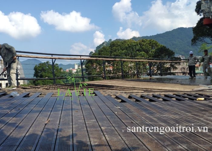 Lavie Bamboo thi công sàn tre ngoài trời Quán Gió Tam Đảo 1