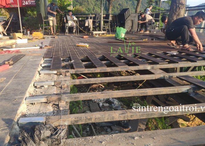Lavie Bamboo thi công sàn tre ngoài trời Quán Gió Tam Đảo 11